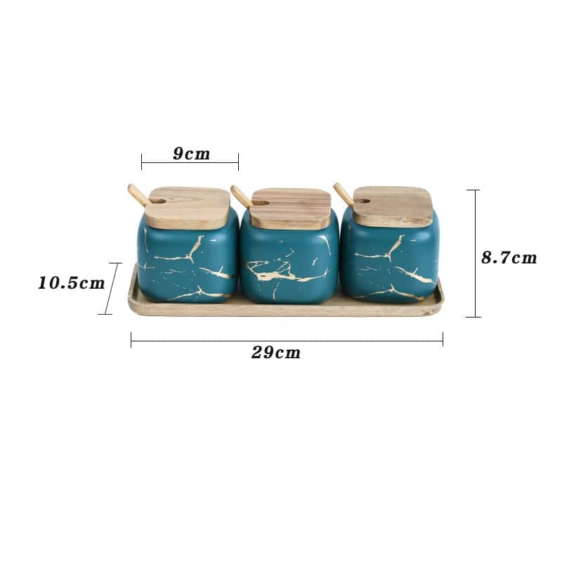 Elegant Marble Design Seasoning Containers - Ideal Addition to Any Kitchen