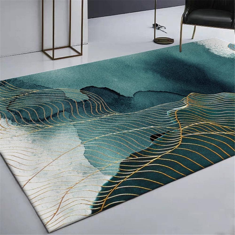 Elevate Your Space with Abstract Ink Painting Area Rug - Rectangle