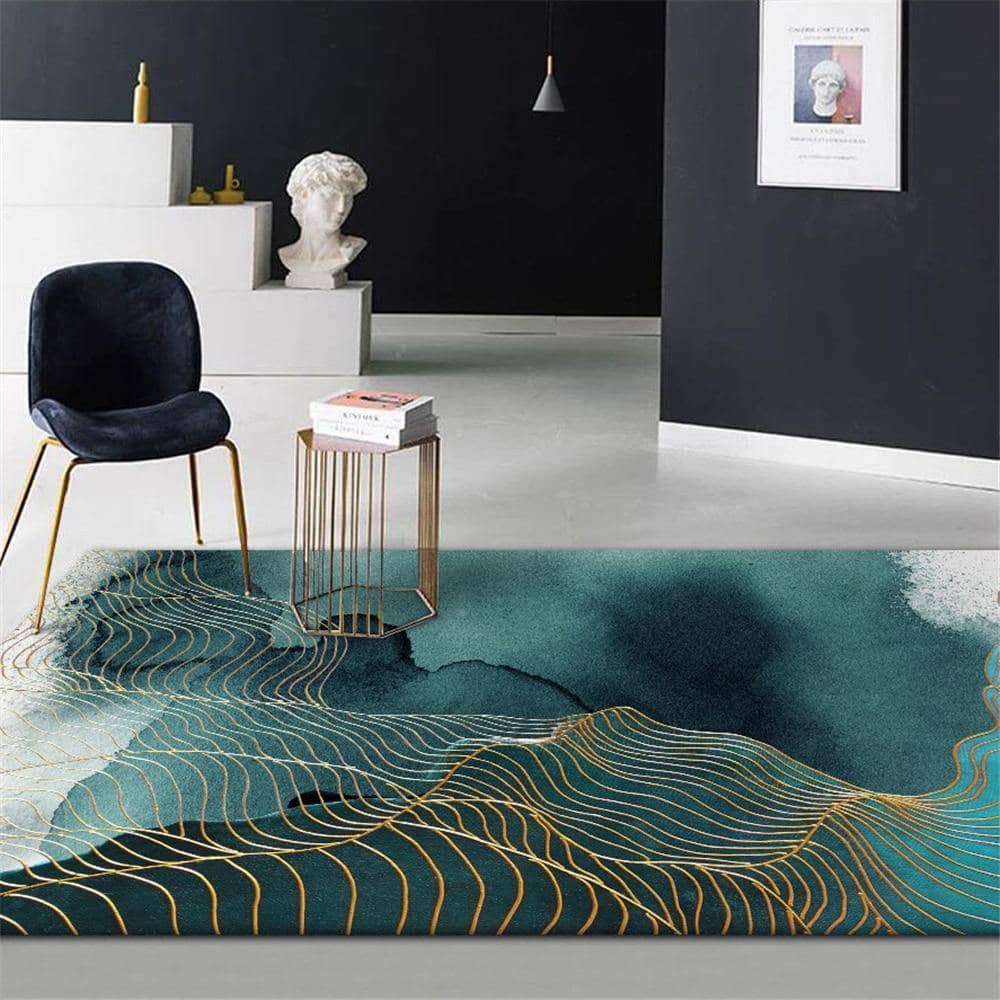 Elevate Your Space with Abstract Ink Painting Area Rug - Rectangle