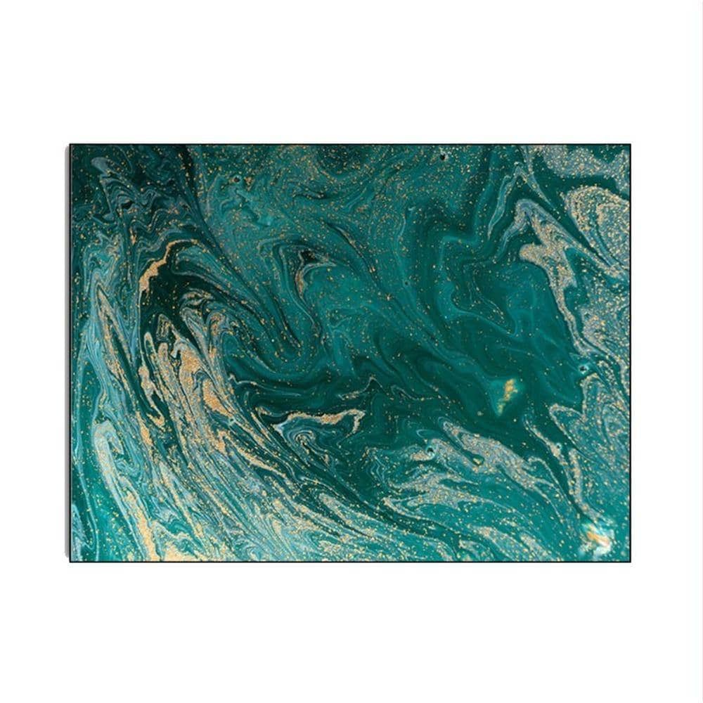 Emulate the Majesty of the Ocean with Abstract Green Ocean Area Rug - Rectangle