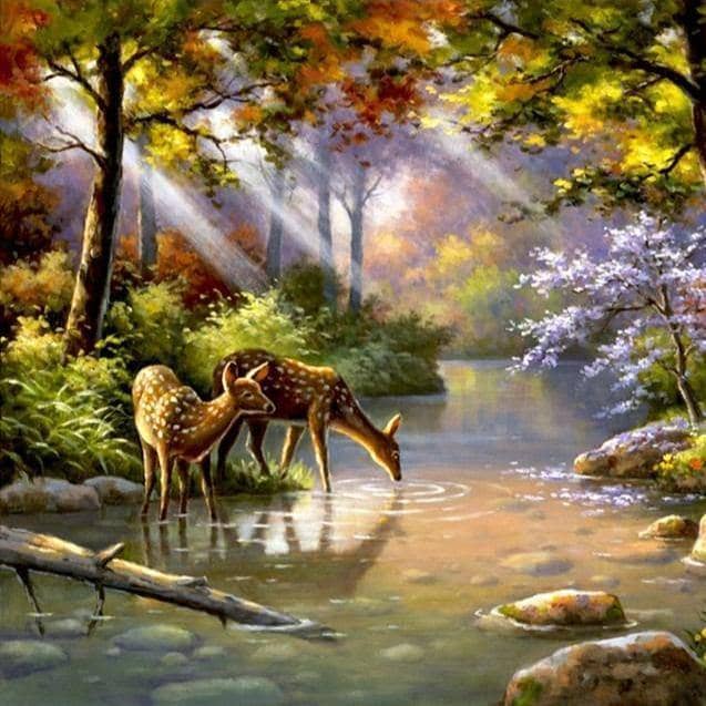 Enchanting Wilderness: Deer in the Forest DIY Painting Kit