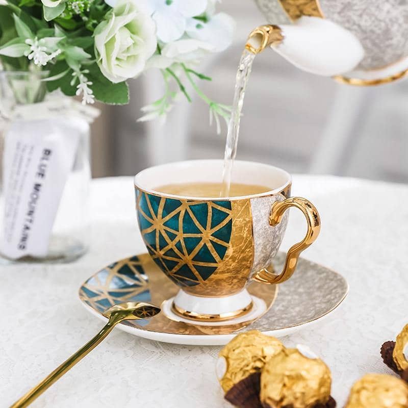 Enjoy Your Tea in Style with Birdcage Bone China Tea Cup Set