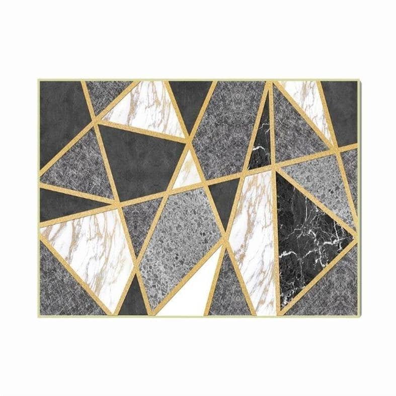 European Marble Gold Rectangle Area Rug - Chic and Modern Living Room Decor