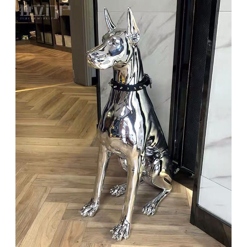 European Style Resin Dog Sculpture - Elegant and Decorative Ornaments