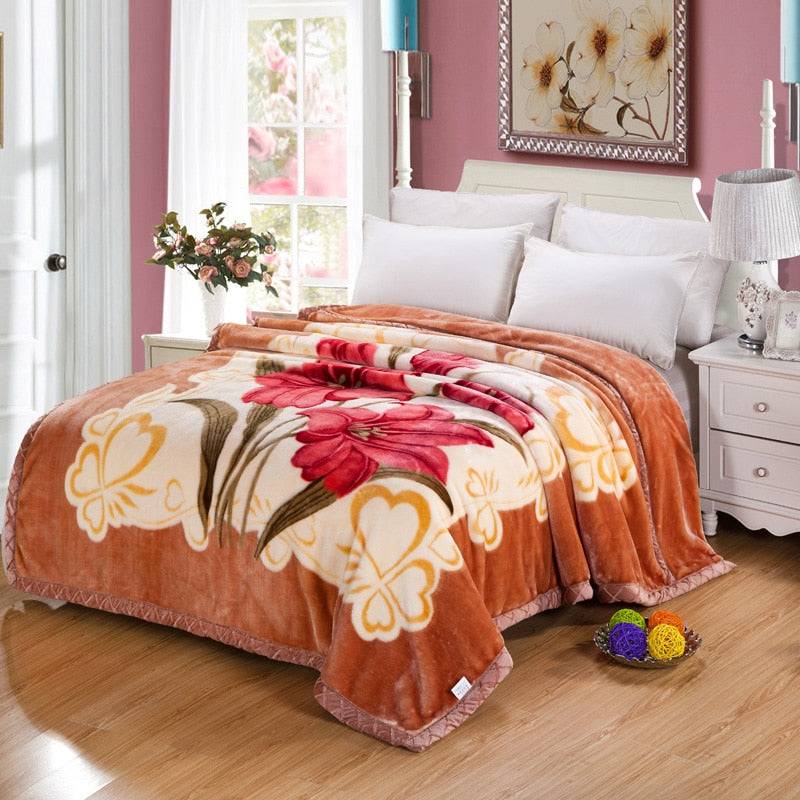 Faux Fur Fleece Throw Blanket Comforter - Ultra Soft & Cozy Bedding Accessory