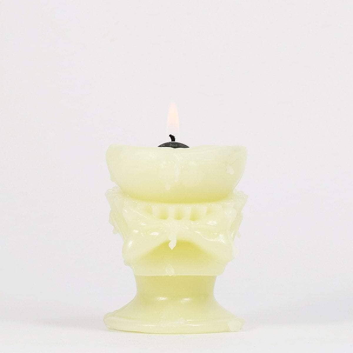Feline Frenzy Kitten Skeleton Candle: Unique Scented Home Decor