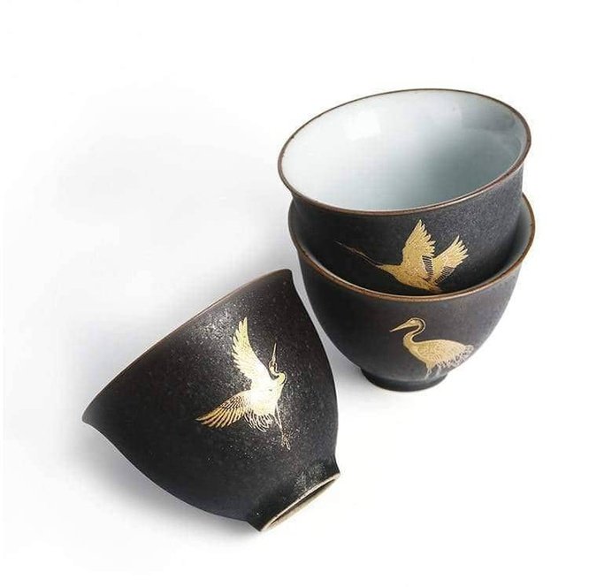 Flying Crane Kung Fu Tea Cup Set: Traditional and Artistic Dining Collection