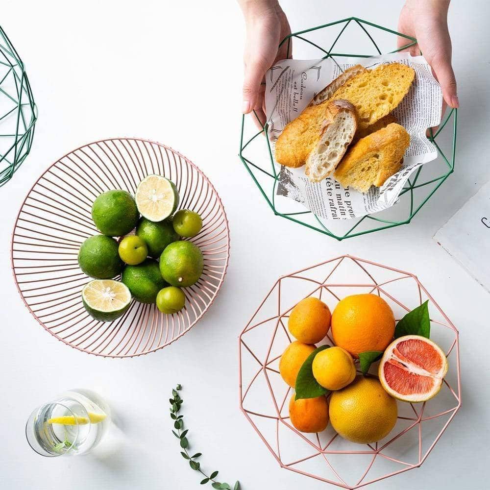 Fruitful Delight Metal Mesh Basket Set: Chic Kitchen Accessory