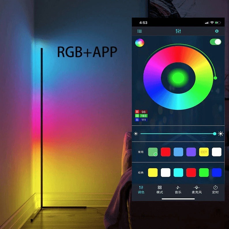 Futuristic RGB Corner Floor LED Light: Transform Your Space with Color