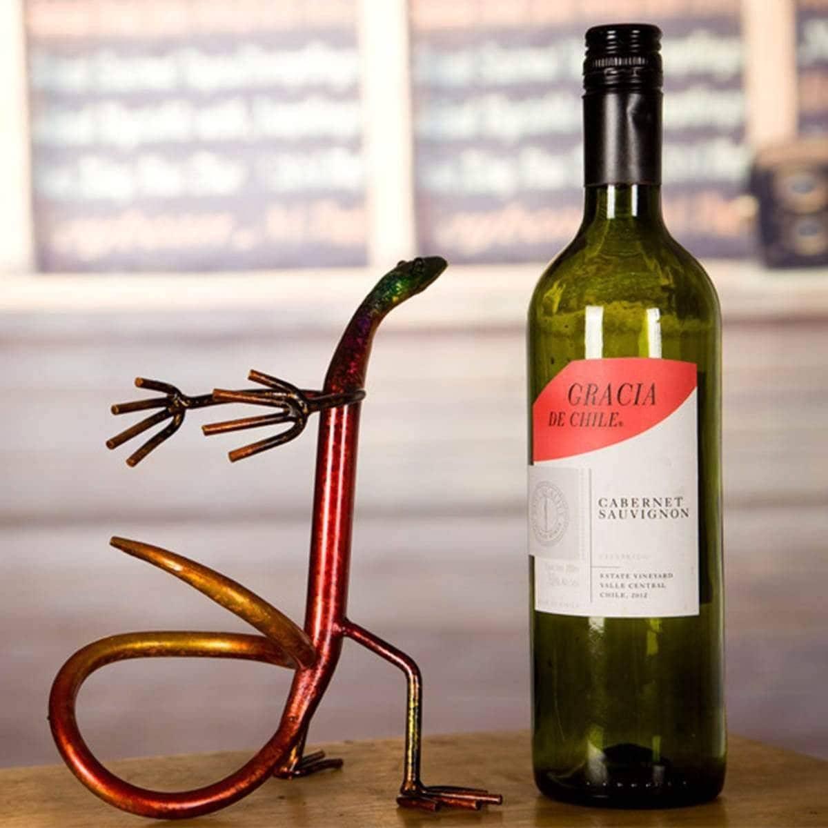 Gecko Wine Bottle Holder: Playful and Whimsical Wine Accessory