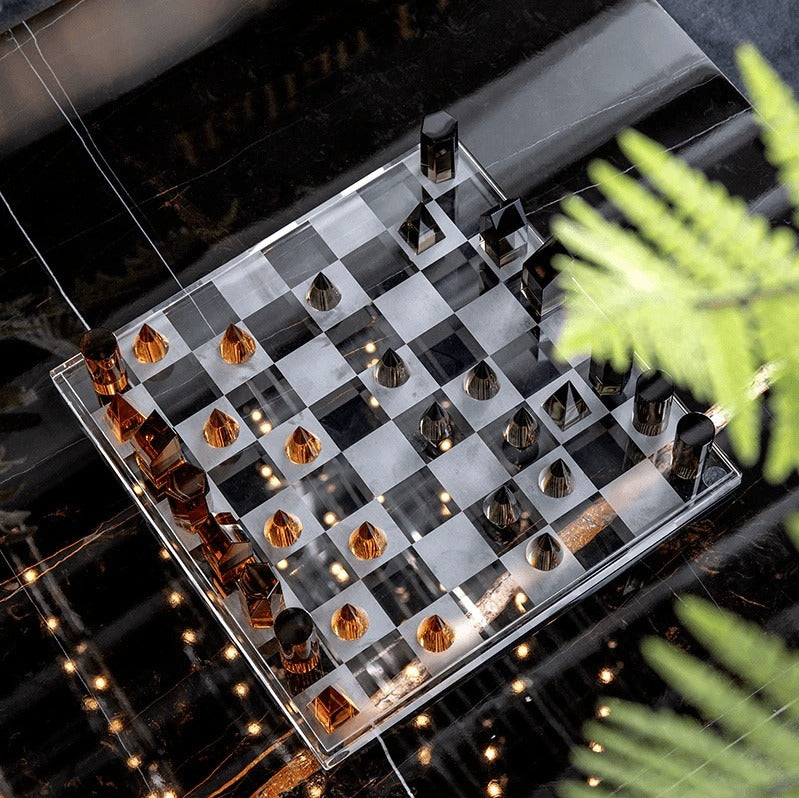 Geometric Crystal Chess Set: Elegant and Decorative Game Set