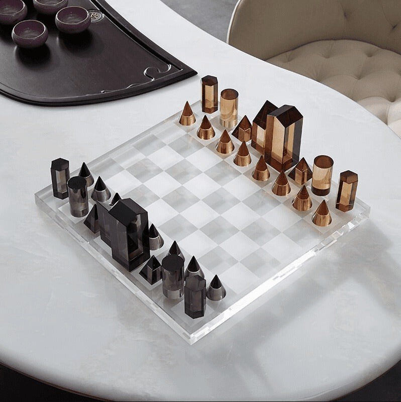 Geometric Crystal Chess Set: Elegant and Decorative Game Set