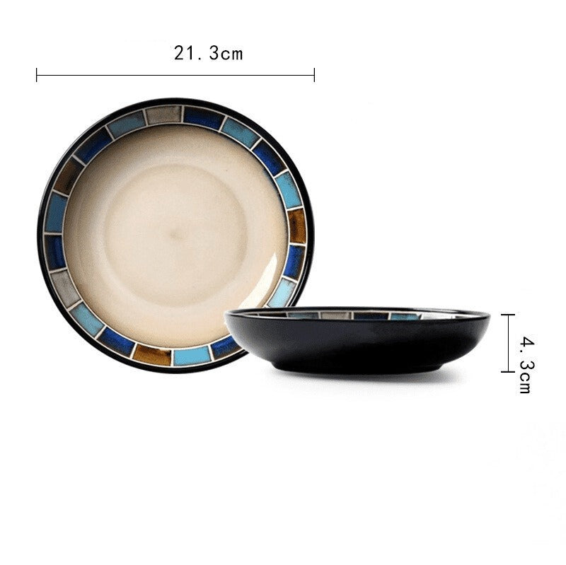 Geometric Plaid Display Plates: Modern Dining Collection
