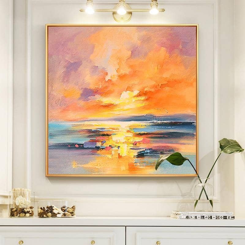 Get Inspired by the Beauty of Sunrise with Art Wall Poster - Hand-painted on Canvas