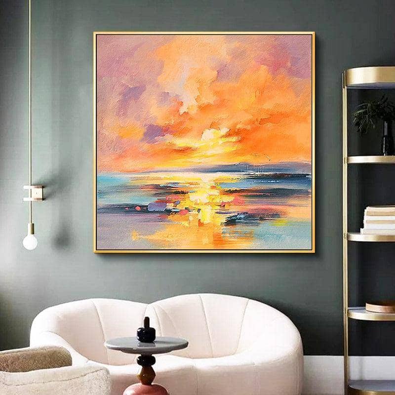 Get Inspired by the Beauty of Sunrise with Art Wall Poster - Hand-painted on Canvas