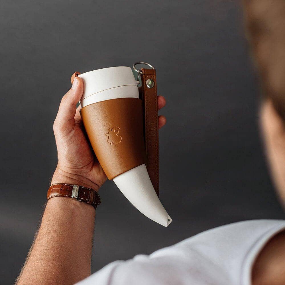 Goat Horn Travel Mug Set - Playful Coffee Accessory