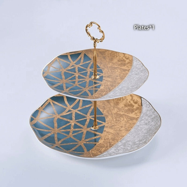 Gold Inlay Bone China Tea Set - Luxurious Elegance