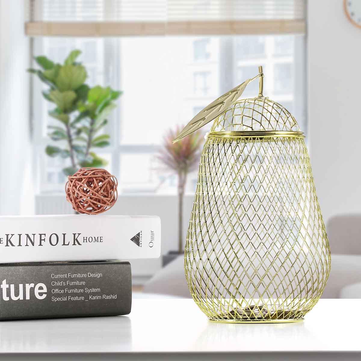 Golden Pear Storage Jar: Playful and Whimsical Decorative Holder