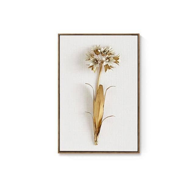 Golden Plant Leaf & Flower: Botanical and Artistic