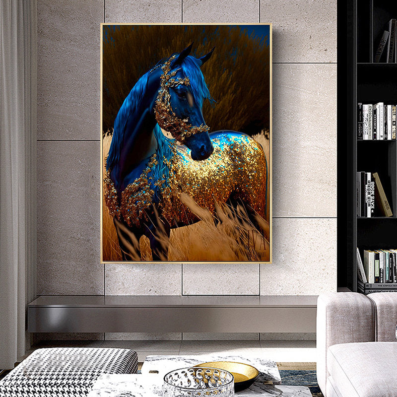 Graceful Equine Beauty: Golden Blue Horse