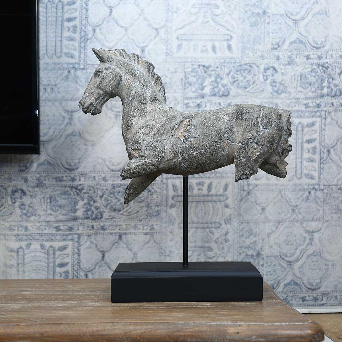 Graceful Gallop Incomplete Horse Sculpture: Elegant Art Decor