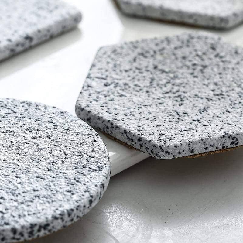 Granite Pattern Ceramic Coaster Set: Stylish and Practical Table Accessory