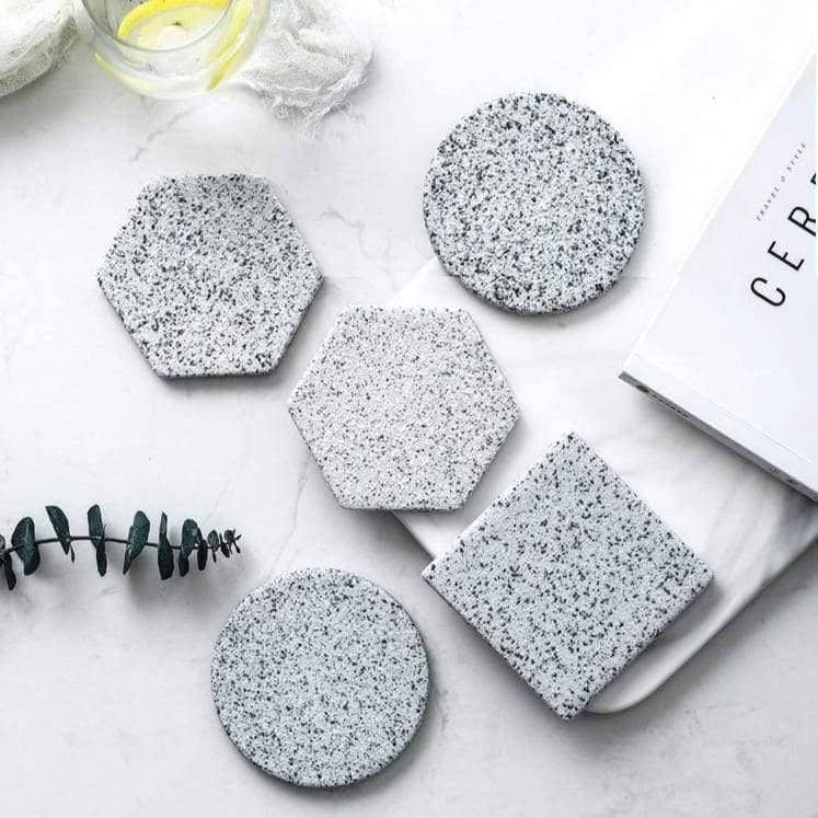 Granite Pattern Ceramic Coaster Set: Stylish and Practical Table Accessory