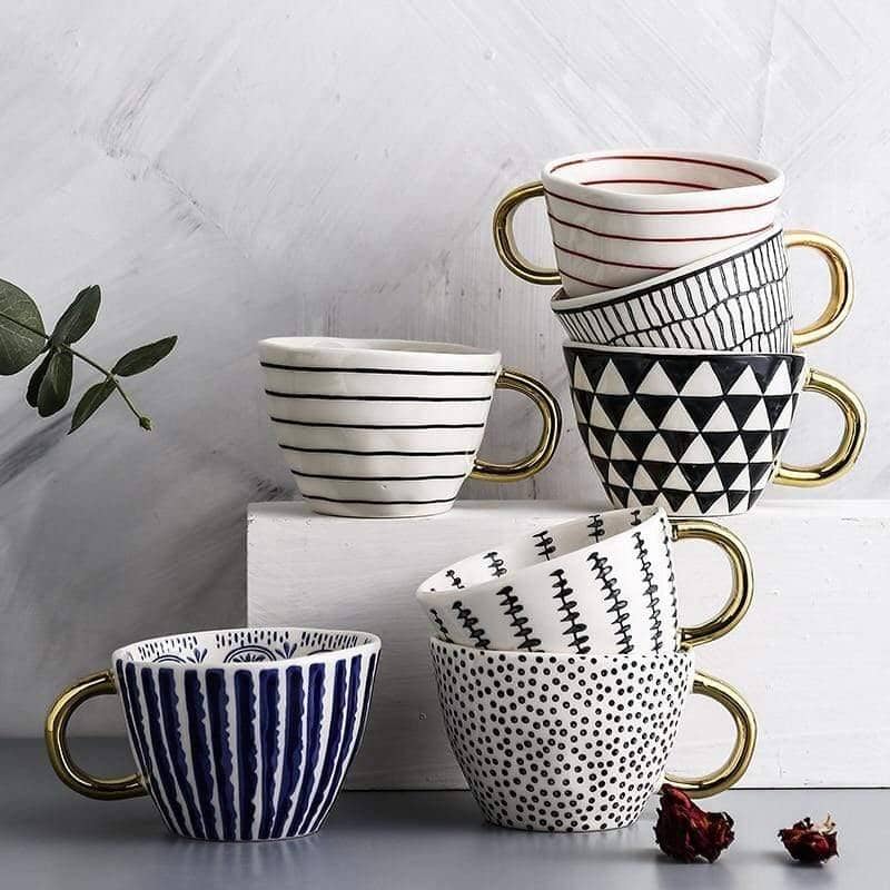 Hand-Painted Ceramic Coffee Mug Set - Whimsical & Personalized Home Decor