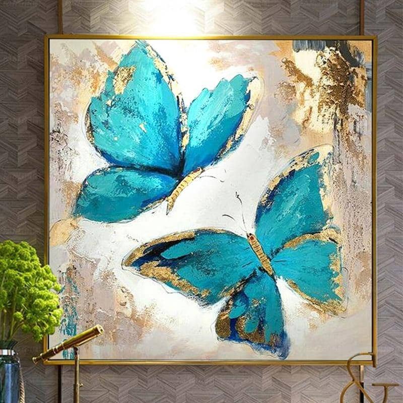 Hand-Painted Modern Butterfly Canvas Art: Bring Nature Indoors