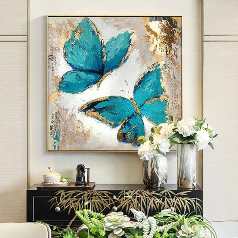 Hand-Painted Modern Butterfly Canvas Art: Bring Nature Indoors