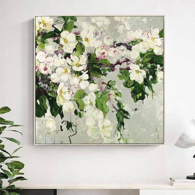 Hand-Painted Spring Blossoms Canvas Art: Artistic Wall Poster