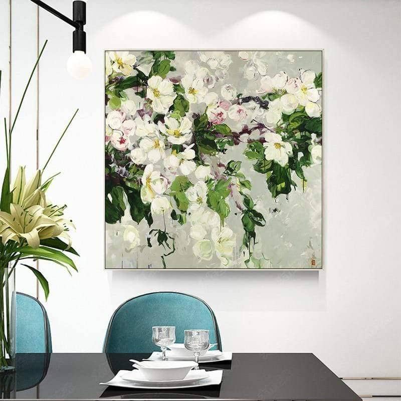 Hand-Painted Spring Blossoms Canvas Art: Artistic Wall Poster