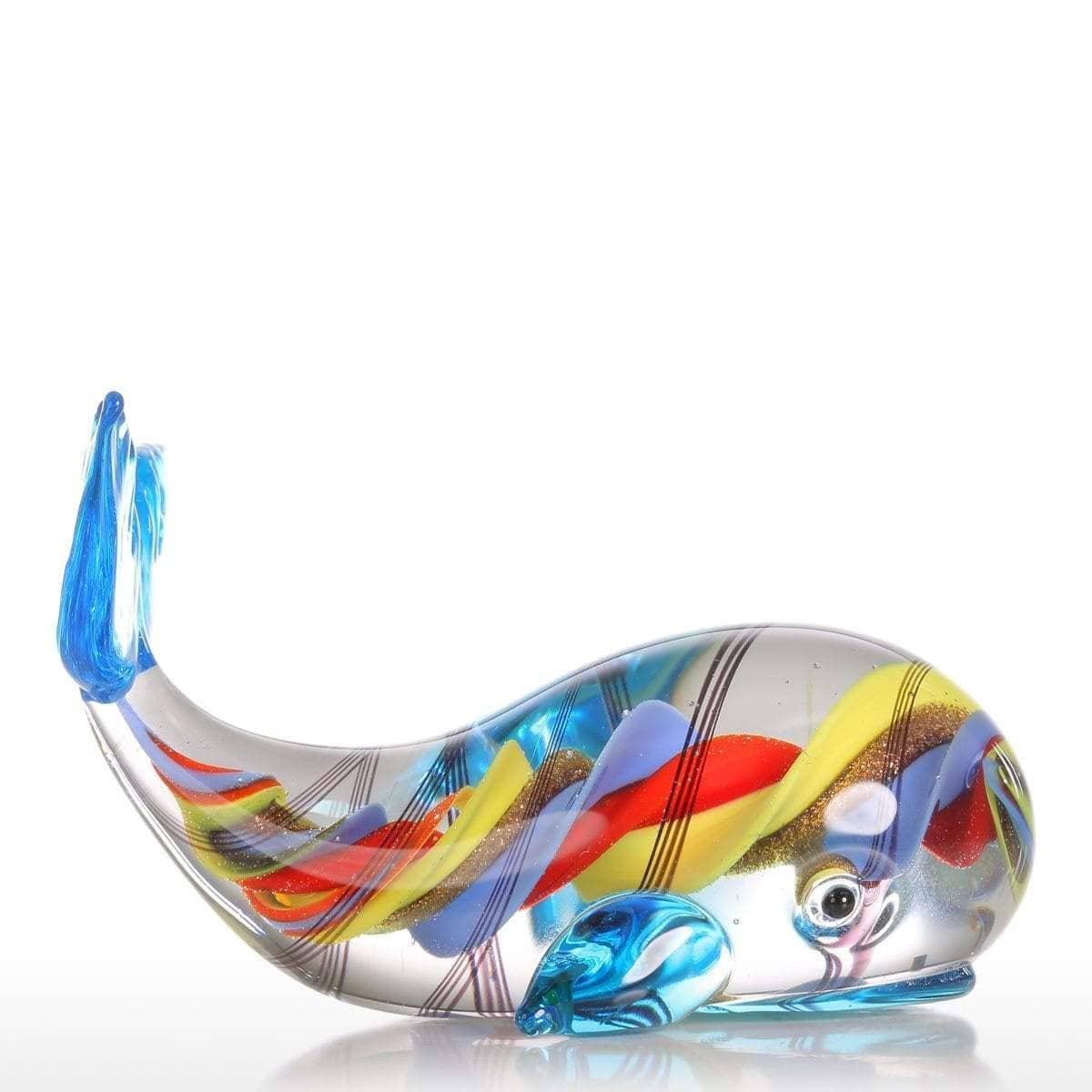 Handblown Glass Whale Figurine - Modern & Stylish Home Decor