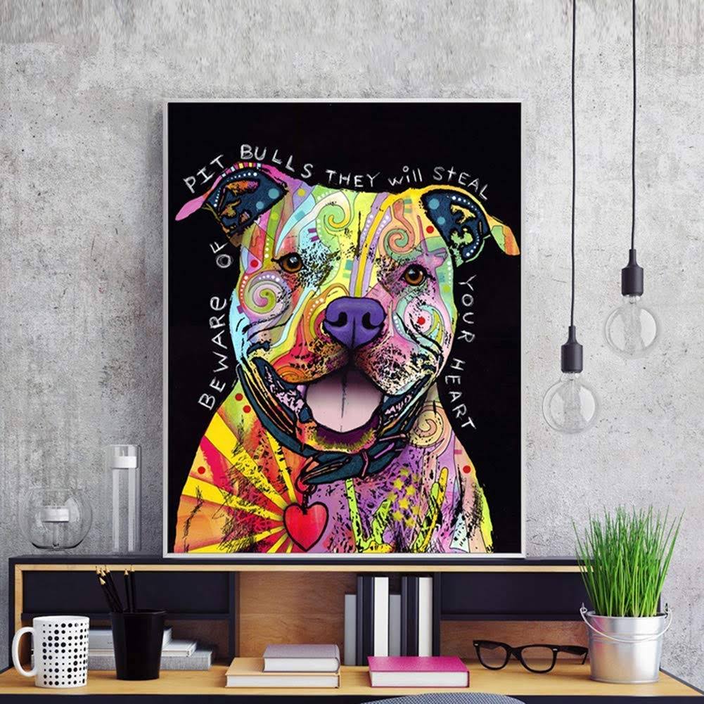 Heart-Stealing Pit Bulls: Graffiti Smiling Dog