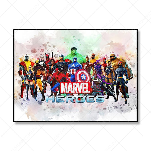 Heroic Splash: Avengers Marvel Movie Characters