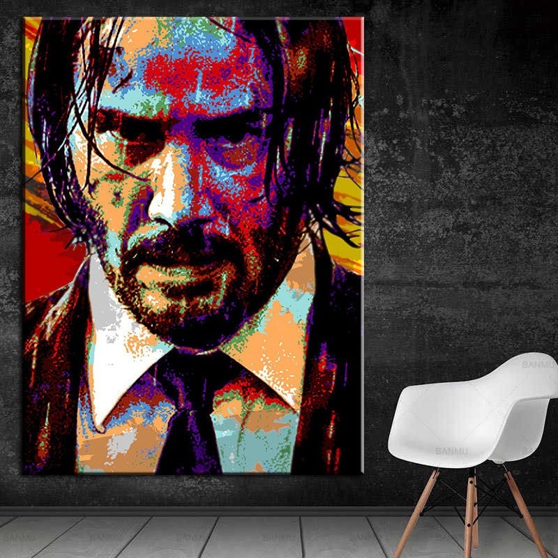 Iconic Film Star: Keanu Reeves as John Wick Portrait Wall Poster