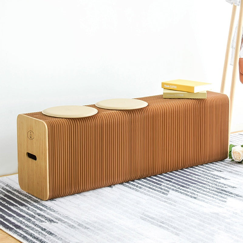 Innovative Accordion Folding Kraft Paper Sofa Bench: Functional Art