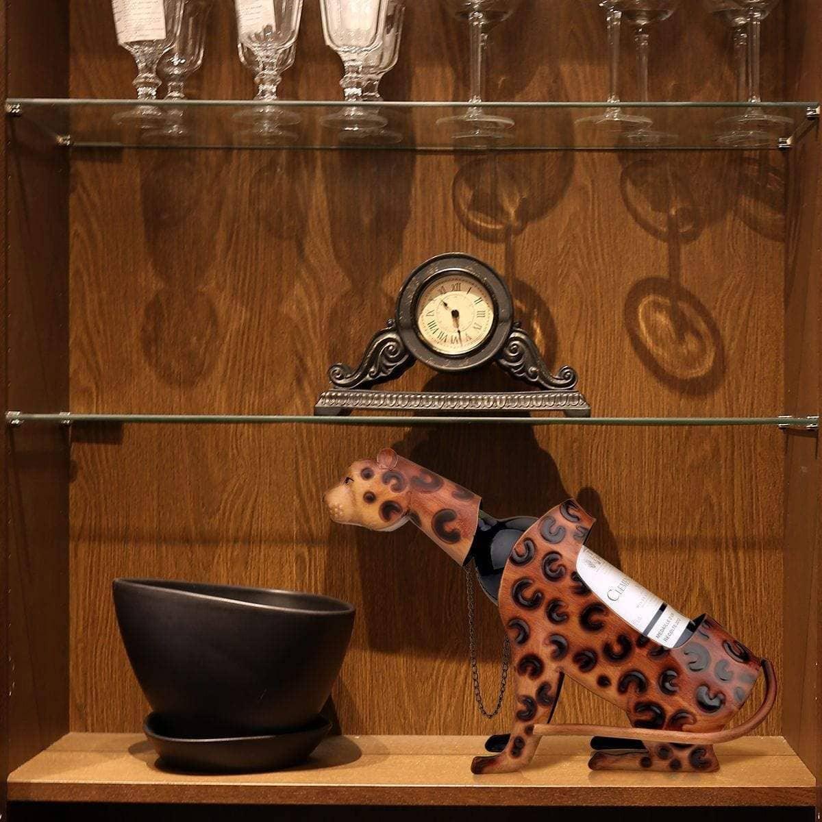 Leopard Wine Bottle Holder Stand Rack