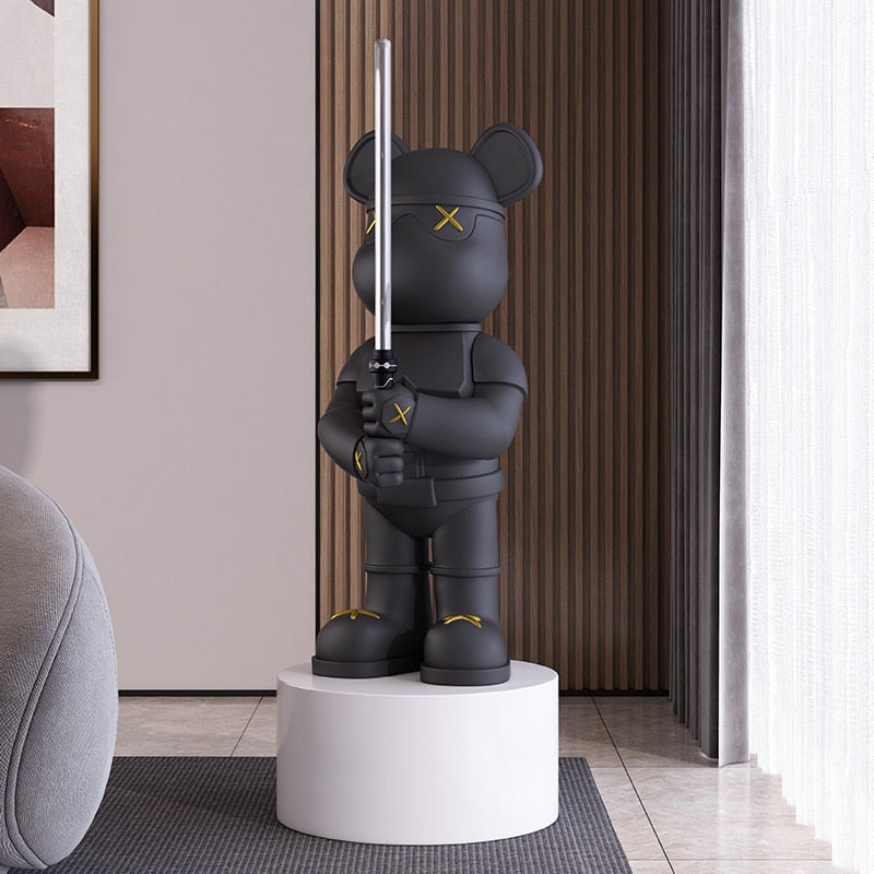 Lightsaber Fun Bear Statue Sculpture Decor - The Perfect Blend of Fun
