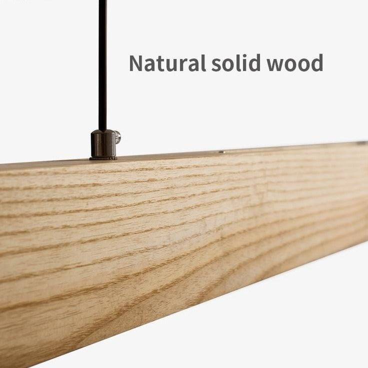 Long Strip Wood LED Ceiling Lamp - Minimalistic Design & Natural Finish