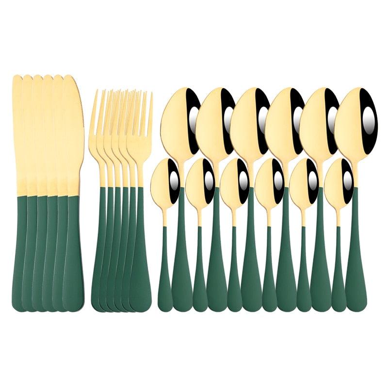Luxury 24pcs Elegant Dining Cutlery Set with Complete Flatware Collection