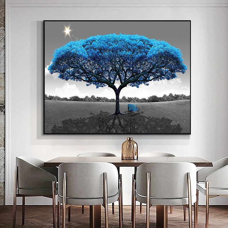 Majestic Blue Tree: Nature Landscape