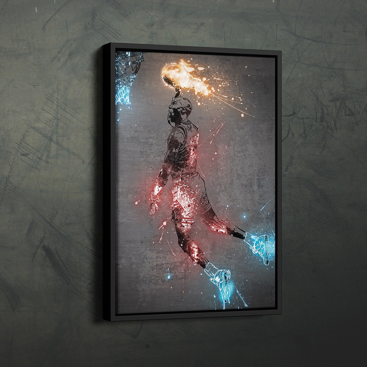 Michael Jordan Neon Splash Chicago Bulls: Artistic Tribute