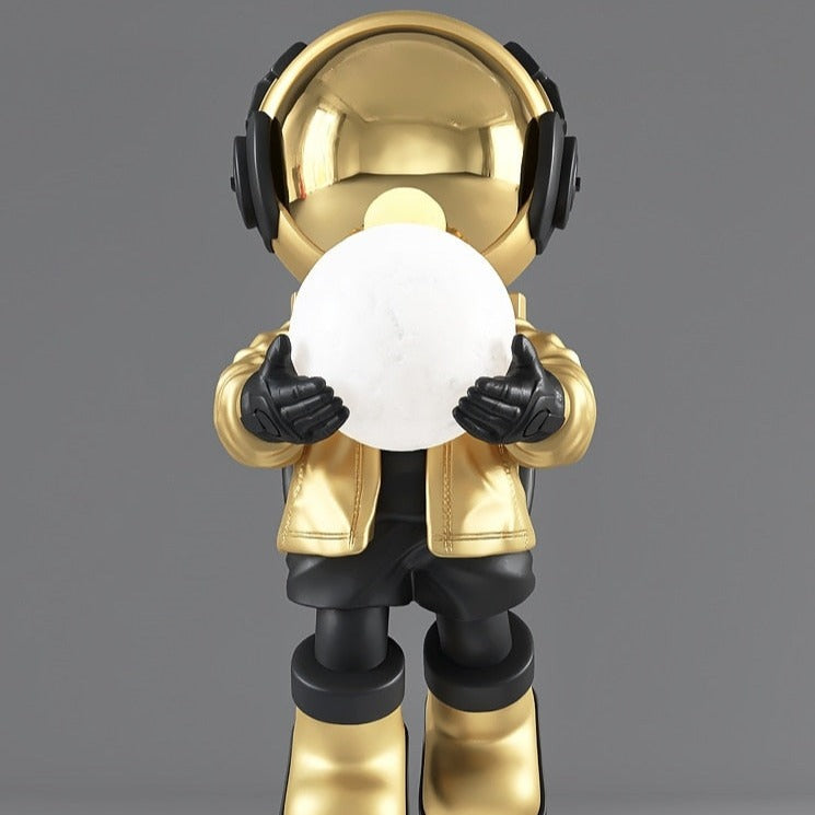Modern 80cm Astronaut Moon Light Statue: A Cosmic Home Accent