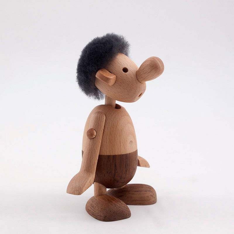 Movable Joint Wooden Puppet Man - Skillfully Handcrafted Home Decor