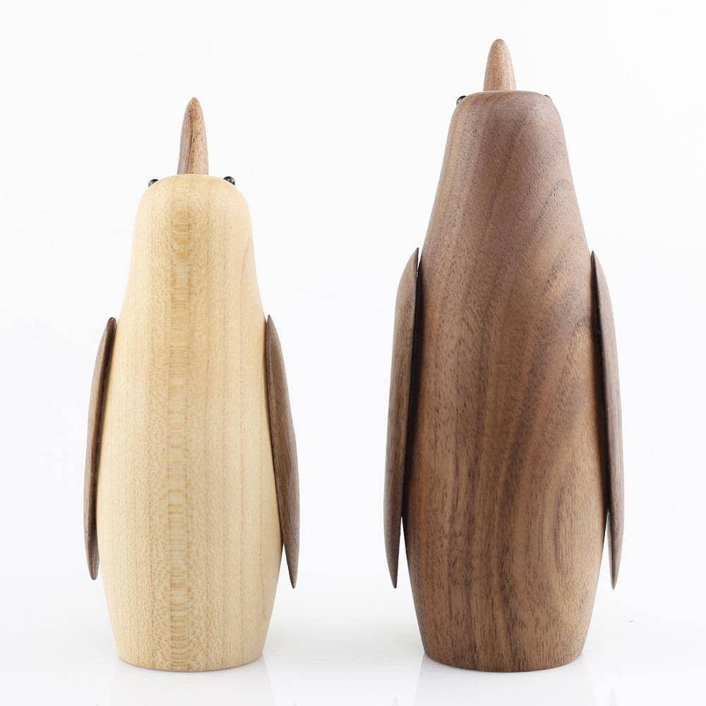 Natural Wood Penguin Sculpture - Nordic Home Decor for Animal Lovers