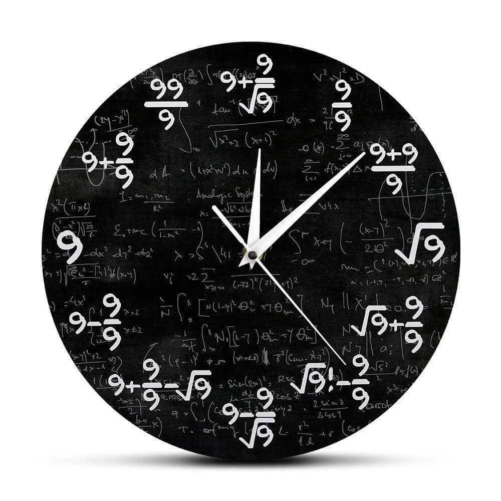 Nines Math Equation Wall Clock - Geeky Home Decor