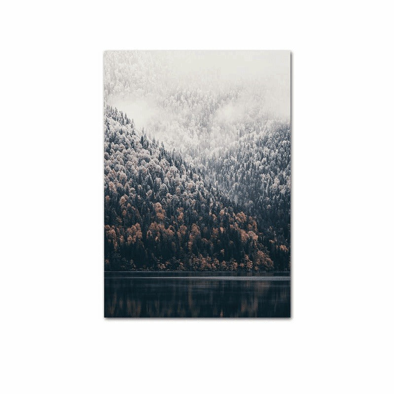 Nordic Foggy Forest Deer - Moody