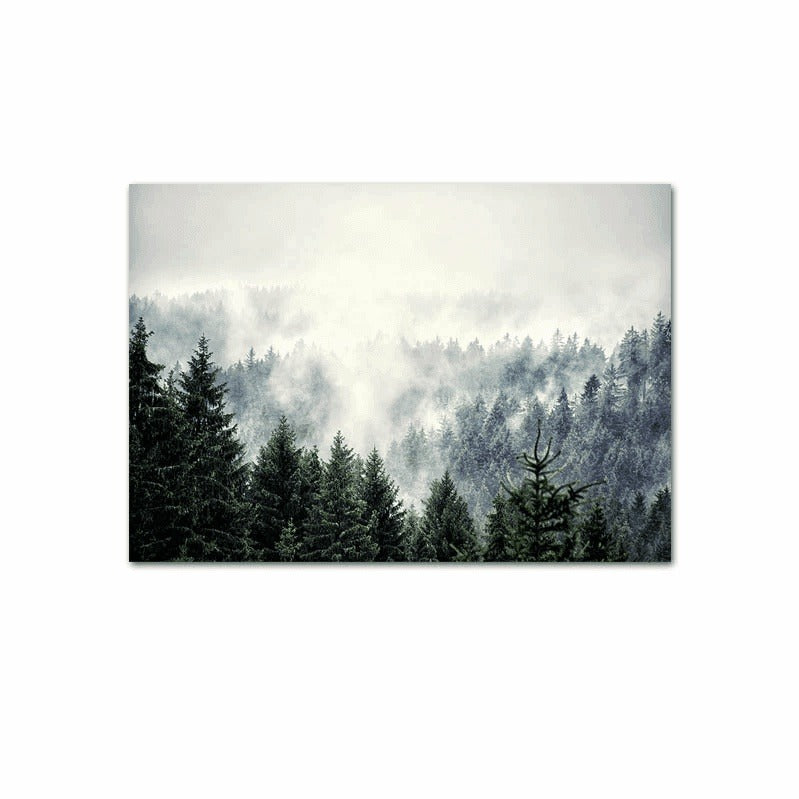 Nordic Foggy Forest Deer - Moody