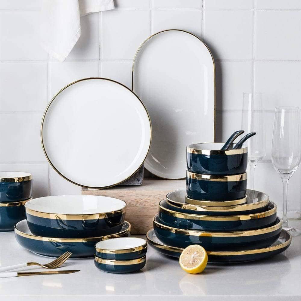 Nordic Glaze Ceramic Display Plate Set - Stylish Dining Room Decor